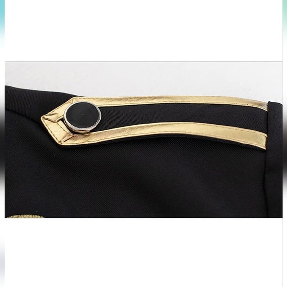 Men's Fashion Prince Uniform Gold Embroidered Jacket Suit Jacket - Picture 9 of 12